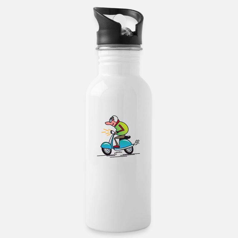 gambo Roller - Trinkflasche mit integriertem Trinkhalm - Weiß