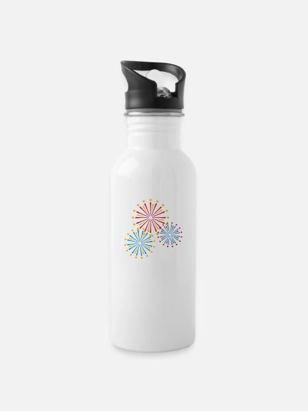 Firework - Gourde avec paille intégrée - blanc