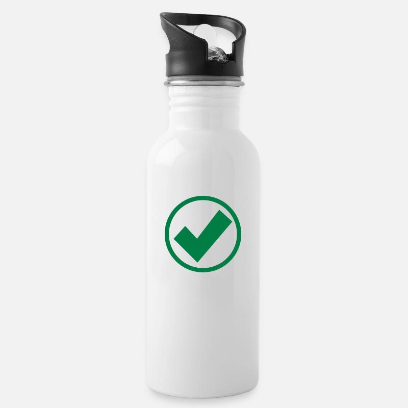 check - Trinkflasche mit integriertem Trinkhalm - Weiß