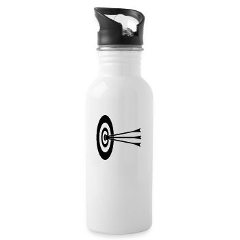 Archery Design - Water bottle with straw - white - Right