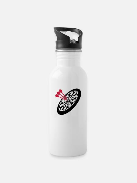 Dart Sport - Trinkflasche mit integriertem Trinkhalm - Weiß