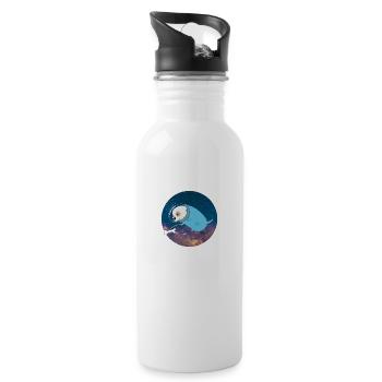 Cosmos astronaute de l'espace cosmos chien - Gourde avec paille intégrée - blanc - Droite