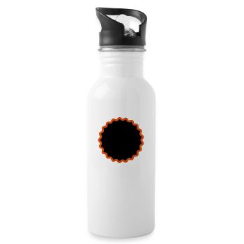 Flicken_21 - Trinkflasche mit integriertem Trinkhalm - Weiß - Rechts