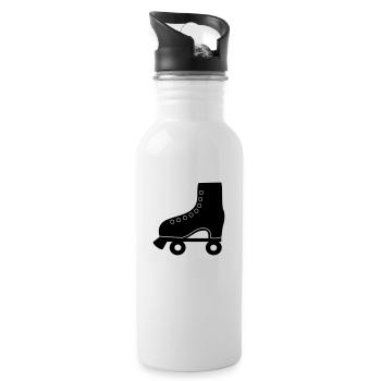 rollschuh - Trinkflasche mit integriertem Trinkhalm - Weiß - Rechts