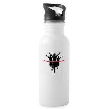 red band sport 3 laeufer run fast marathon - Water bottle with straw - white - Right