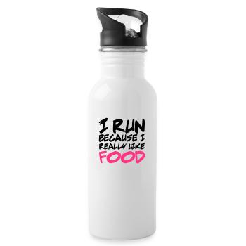 Run - Water bottle with straw - white - Right
