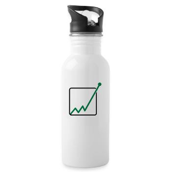 gewinn durch die decke linie diagramm pfeil aufste - Trinkflasche mit integriertem Trinkhalm - Weiß - Rechts