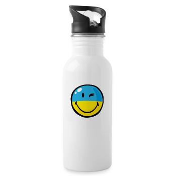 Smiley Ukraine - Gourde avec paille intégrée - blanc - Droite