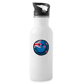 Smiley New Zealand - Trinkflasche mit integriertem Trinkhalm - Weiß - Rechts