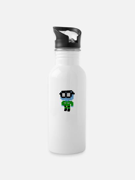 Weird - Water bottle with straw - white