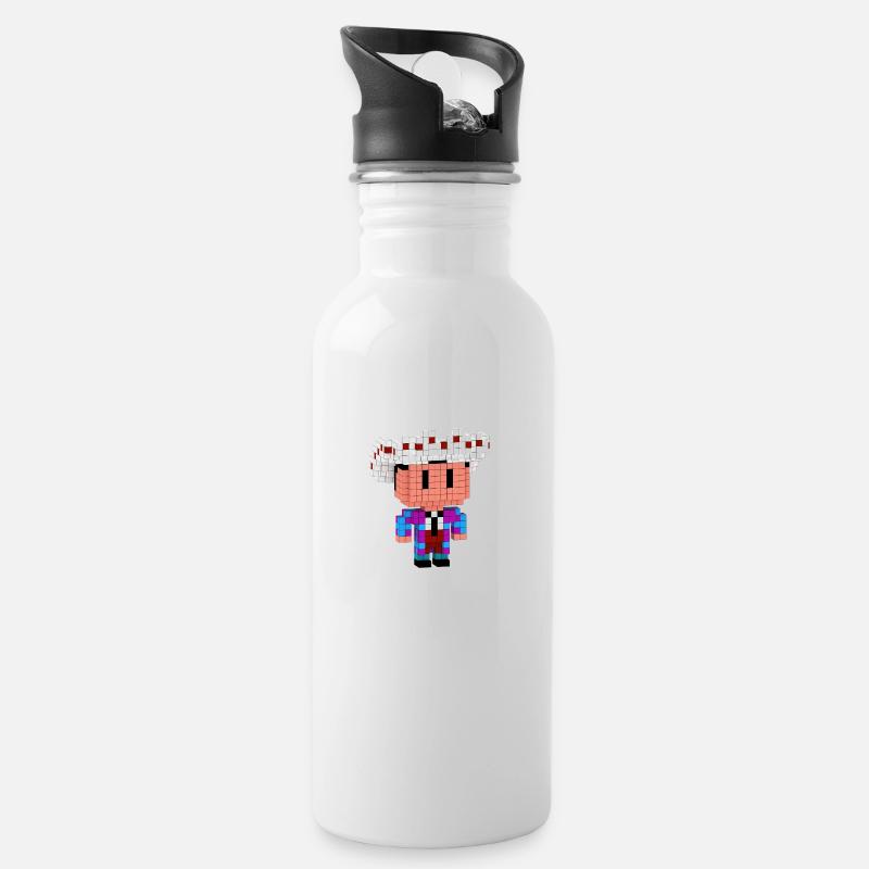 Salesman - Trinkflasche mit integriertem Trinkhalm - Weiß