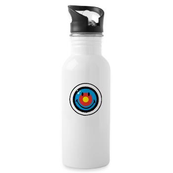 Smiley Target - Trinkflasche mit integriertem Trinkhalm - Weiß - Rechts