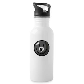 Smiley Pool Ball 8 - Water bottle with straw - white - Right