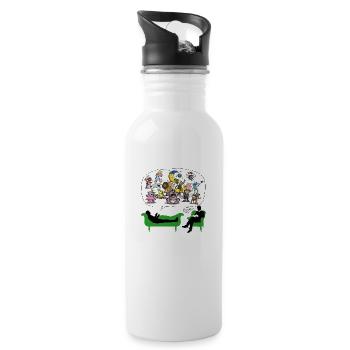 therapeut_psychologe_10201603 - Trinkflasche mit integriertem Trinkhalm - Weiß - Rechts