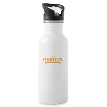 Der echte Barista - Trinkflasche mit integriertem Trinkhalm - Weiß - Rechts