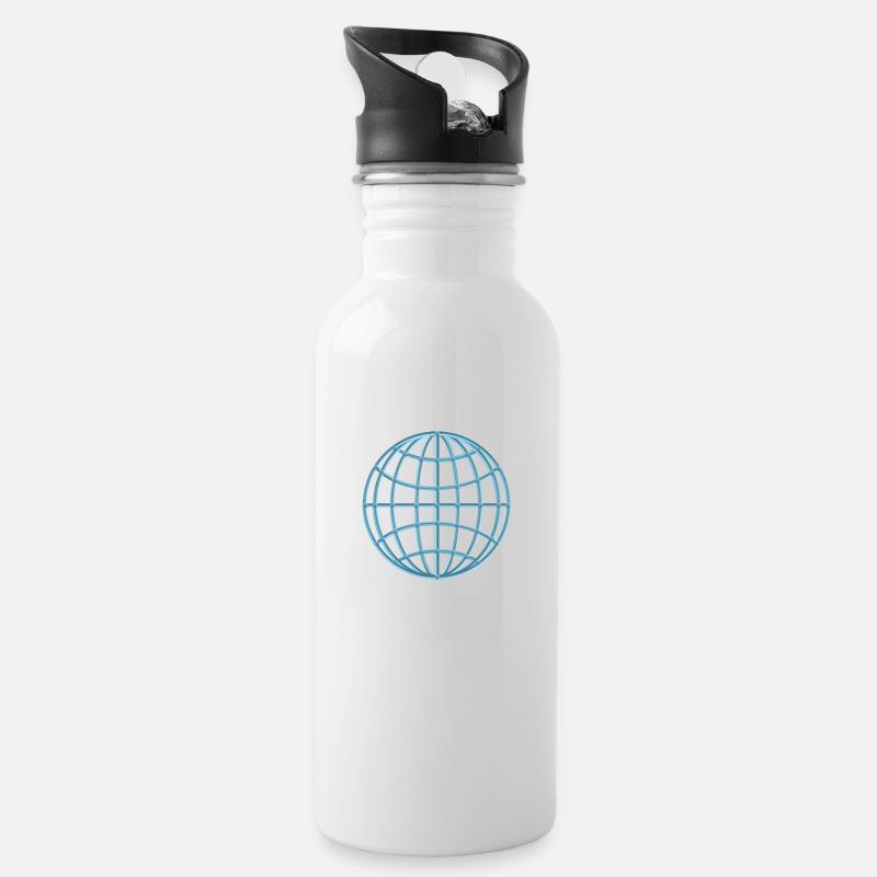 globe - Gourde avec paille intégrée - blanc