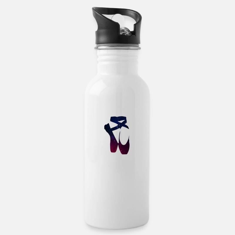 Ballettschuhe - Trinkflasche mit integriertem Trinkhalm - Weiß