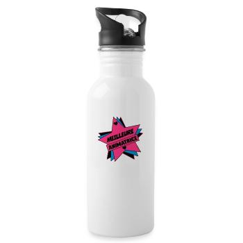 Animateur / Animatrice / Animator / Animador / No - Trinkflasche mit integriertem Trinkhalm - Weiß - Rechts