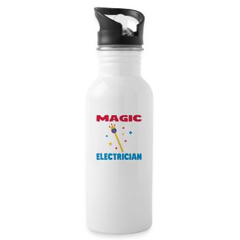 Plumber / Mechanician / electrician / Dad / Geek - Water bottle with straw - white - Right