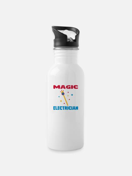 Plumber / Mechanician / electrician / Dad / Geek - Water bottle with straw - white