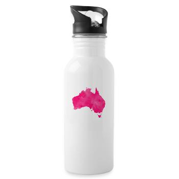 australia pink country - Trinkflasche mit integriertem Trinkhalm - Weiß - Rechts
