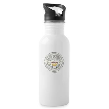 Uisce Beatha Wasser des Lebens - Trinkflasche mit integriertem Trinkhalm - Weiß - Rechts