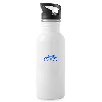 Warum ich ohne Akku fahre? - Trinkflasche mit integriertem Trinkhalm - Weiß - Rechts
