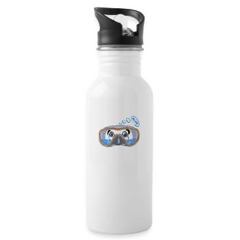 A diver with water in the Goggles, swim, swimming - Water bottle with straw - white - Right