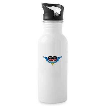 Mein Herz Gehört nur Deutschland Flagge Spruch - Trinkflasche mit integriertem Trinkhalm - Weiß - Rechts