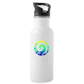 Maori Koru Art Polynesian Tribal Tattoo Geschenk - Trinkflasche mit integriertem Trinkhalm - Weiß - Rechts