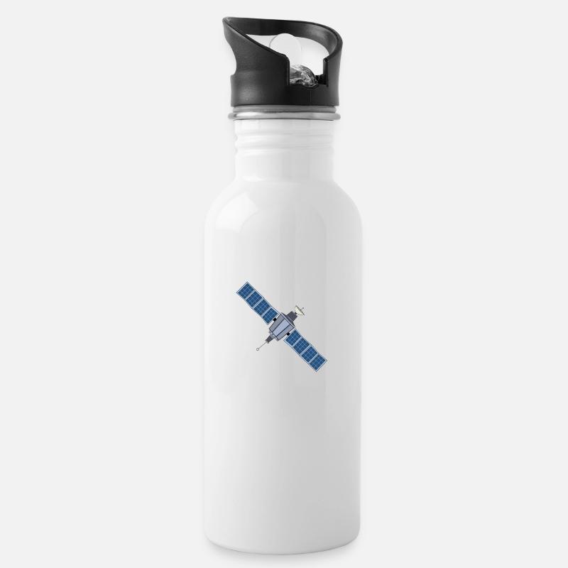 Satellit - Trinkflasche mit integriertem Trinkhalm - Weiß