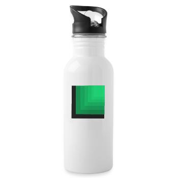 Couleurs vertes - Gourde avec paille intégrée - blanc - Droite