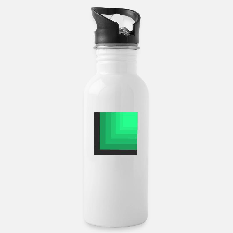 Couleurs vertes - Gourde avec paille intégrée - blanc