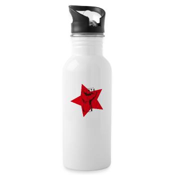 Cooles Rote Kommunist Faust Hand Protest Geschenk - Trinkflasche mit integriertem Trinkhalm - Weiß - Rechts
