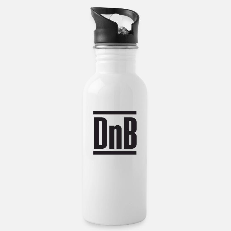 DnB - Water bottle with straw - white