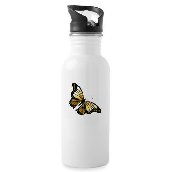 papillon - Gourde avec paille intégrée - blanc - Droite