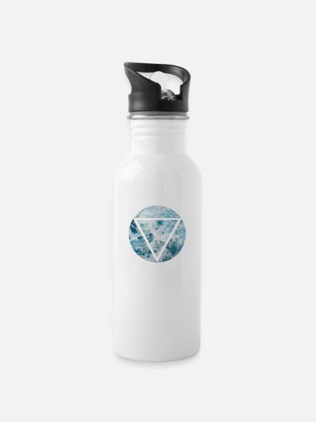 Water triangle - Trinkflasche mit integriertem Trinkhalm - Weiß