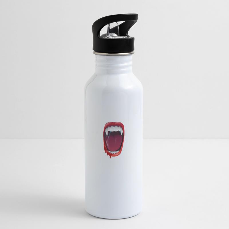 Vampire bite vampire and vampire teeth bite teeth blood Water bottle with straw