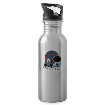 Space Travel with Astronaut - Water bottle with straw - silver - Right