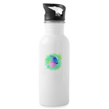 Butterfly butterfly - Water bottle with straw - white - Right