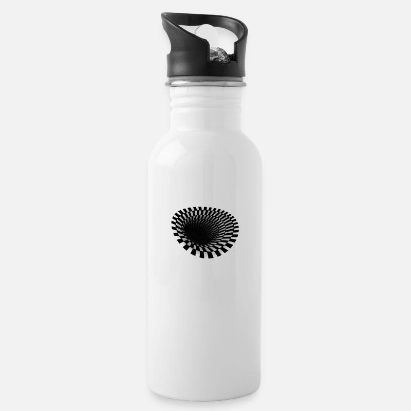 3d hole - Water bottle with straw - white