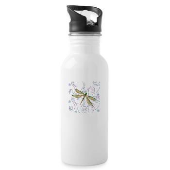 Dragonfly - Water bottle with straw - white - Right