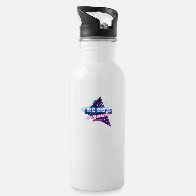 The 80’s are back - Water bottle with straw - white