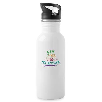 Travel Say Yes To Adventure Traveller Camper Gift - Gourde avec paille intégrée - blanc - Droite