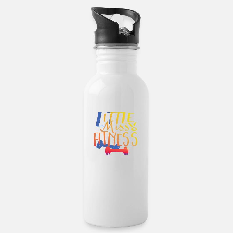 Fitness - Trinkflasche mit integriertem Trinkhalm - Weiß