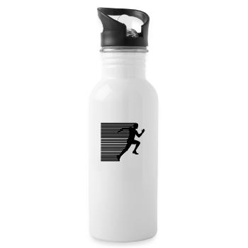 Marathon runner speed 26.2 gift idea - Water bottle with straw - white - Right