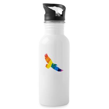Arc-en-ciel Aigle Idée cadeau - Gourde avec paille intégrée - blanc - Droite
