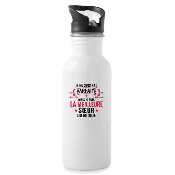Pas parfaite mais la meilleure Sœur du monde - Gourde avec paille intégrée - blanc - Droite