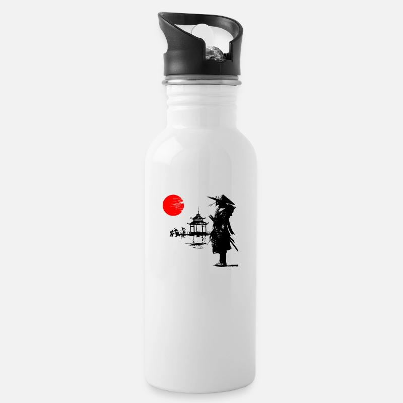 samourai 6 - Gourde avec paille intégrée - blanc