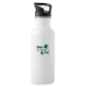 happy st patricks day with 6090015 for the fans - Water bottle with straw - white - Right